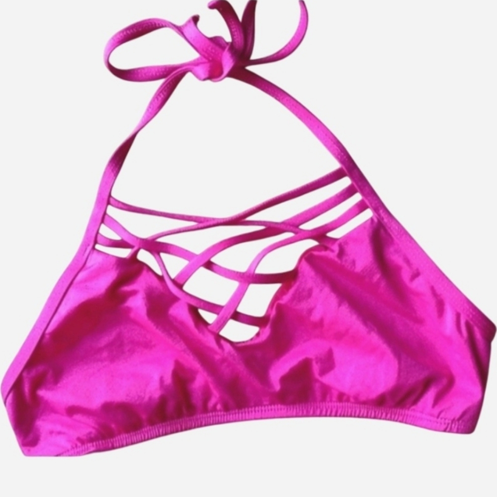 Target Pink Swim Bikini Top Halter M Summer Vacay Trending Pool Beach Mossimo